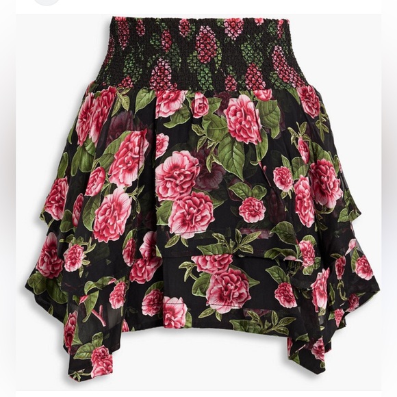 Alice + Olivia Dresses & Skirts - Alice + Olivia Black and Pink Floral Mini Skirt